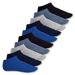 Footstar Herren & Damen Sneaker Socken (10 Paar), Kurze Sportsocken aus Baumwolle - Sneak It! - Jeanstöne 39-42 von Footstar