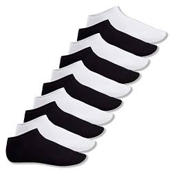 Footstar Herren & Damen Sneaker Socken (10 Paar), Kurze Sportsocken aus Baumwolle - Sneak It! - Schwarz/Weiss Mix (5x Schwarz + 5x Weiss) 39-42 von Footstar