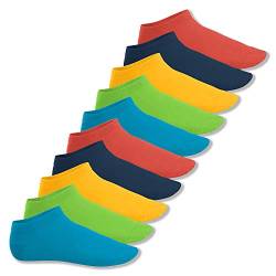 Footstar Herren & Damen Sneaker Socken (10 Paar), Kurze Sportsocken aus Baumwolle - Sneak It! - Trendfarben 35-38 von Footstar