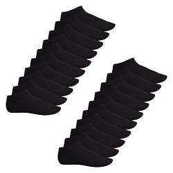 Footstar Herren & Damen Sneaker Socken (20 Paar) Kurze Sportsocken aus Baumwolle - Sneak It! - Schwarz 47-50 von Footstar