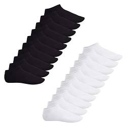Footstar Herren & Damen Sneaker Socken (20 Paar) Kurze Sportsocken aus Baumwolle - Sneak It! - Schwarz Weiß 43-46 von Footstar