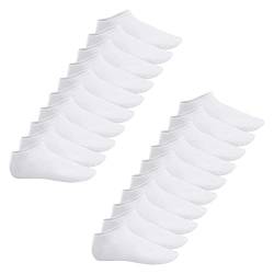 Footstar Herren & Damen Sneaker Socken (20 Paar) Kurze Sportsocken aus Baumwolle - Sneak It! - Weiß 35-38 von Footstar