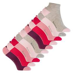 Footstar Kinder Baumwoll Kurzschaft Socken (10 Paar) mit abgesetzter Ferse und Spitze - Berry 23-26 von Footstar