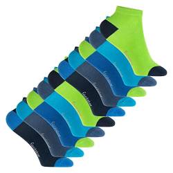 Footstar Kinder Baumwoll Kurzschaft Socken (10 Paar) mit abgesetzter Ferse und Spitze - Caribbean 27-30 von Footstar