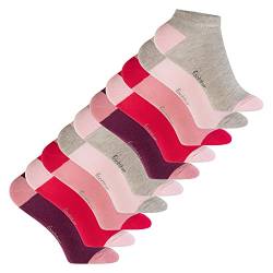 Footstar Kinder Baumwoll Sneaker Socken (10 Paar) mit abgesetzter Ferse und Spitze - Berry 23-26 von Footstar