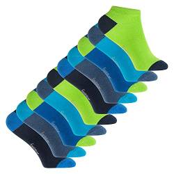 Footstar Kinder Baumwoll Sneaker Socken (10 Paar) mit abgesetzter Ferse und Spitze - Caribbean 31-34 von Footstar