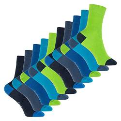 Footstar Kinder Baumwoll Socken (10 Paar) mit abgesetzter Ferse und Spitze - Caribbean 23-26 von Footstar