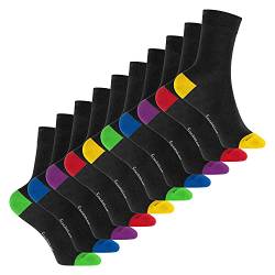 Footstar Kinder Baumwoll Socken (10 Paar) mit abgesetzter Ferse und Spitze - Funfarben 23-26 von Footstar