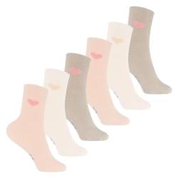 Footstar Kinder Frottee-Socken mit Motiv (6 Paar) Warme Socken mit Thermoeffekt - Herz Motiv 35-38 von Footstar