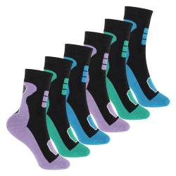 Footstar Kinder Outdoor Socken (6 Paar) Bunte Vollfrottee Socken mit Thermo-Effekt - Pastell 31-34 von Footstar