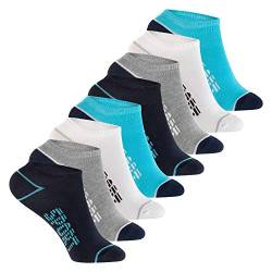 Footstar Kinder Sneaker Socken (8 Paar) Bunte Kurzsocken für Mädchen & Jungen - Blau-Grau 23-26 von Footstar