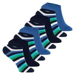Footstar Kinder Sneaker Socken (8 Paar) Bunte Kurzsocken für Mädchen & Jungen - Blau-Grün 27-30 von Footstar