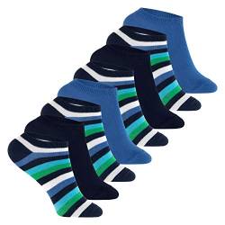 Footstar Kinder Sneaker Socken (8 Paar) Bunte Kurzsocken für Mädchen & Jungen - Blau-Grün 31-34 von Footstar