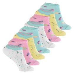 Footstar Kinder Sneaker Socken (8 Paar) Bunte Kurzsocken für Mädchen & Jungen - Pastell Mix 31-34 von Footstar
