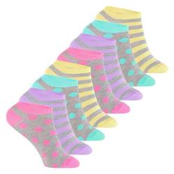 Footstar Kinder Sneaker Socken (8 Paar) Bunte Kurzsocken für Mädchen & Jungen - Pastelltöne 23-26 von Footstar