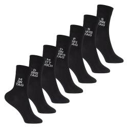 Footstar Kinder Wochentage Socken (7 Paar) Bunte Socken für Jungen und Mädchen - Black 31-34 von Footstar