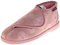 Dunlop Damen Orthopädische Klettverschluss Pantoffeln Rosa Blume EU 37 ( Hesteller Größe: 4 ) von Footwear Studio