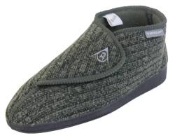 Dunlop Herren Orthopädische Stiefel-Hausschuhe, verstellbar, Grün gestrickt, 45 EU von Footwear Studio