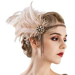 1920er Jahre Kopfbedeckung Stirnband Pearl Feather Hair Band Kopfstück Accessoreeis Für Frauen von Fopytu