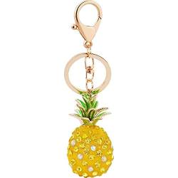 Fopytu Strasssteine ​​ananas Keychain -auto -schlüsselanhänger Für Mädchen Kreatives Keyring Für Geldbeutel Kleines Geschenk von Fopytu