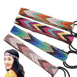 Geflochtene Stirnbänder, 4 Stück, Vintage, Rutschfeste, Elastische Bandanas, Haarband, Haarschmuck Für Mädchen Und Frauen von Fopytu