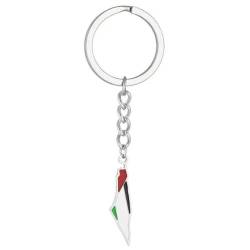 Israel Palästina Kartenflagge Schlüsselbund Für Männer Frauen Edelstahl Anhänger Key Ring Country Map Israel Schmuck Mode Accessoires von Fopytu