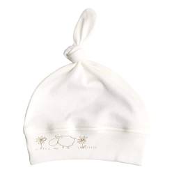 For Babies - Erstlingsmütze Bio-Baumwolle Baby Neugeborene Mütze mit Knoten (Schäfchen, 0-3 Monate) von For Babies