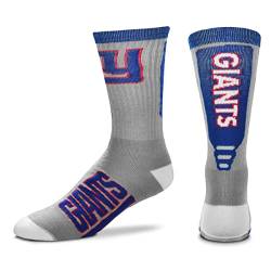 FBF - NFL Erwachsene Team Logo Cool Grey Jump Key Crew Kleid Socken Schuhe für Männer und Frauen Game Day Bekleidung - Größe L 10-13, New York Giants, Large von For Bare Feet