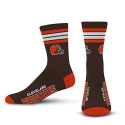 For Bare Feet Cleveland Browns Socken für Erwachsene, 4 Streifen von For Bare Feet