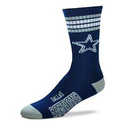 For Bare Feet Dallas Cowboys Socken mit 4 Streifen, Marineblau, Dallas Cowboys, Medium von For Bare Feet