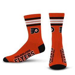 For Bare Feet FBF Philadelphia Flyers 4 Stripe Crew NHL Socken Orange, L von For Bare Feet