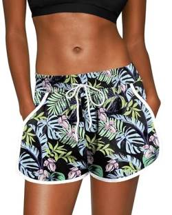 For G and PL Damen Elegant Boardshort Sportlich Für Schwimmen Und Printing Boardshort Blume S von For G and PL