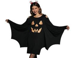 For G and PL Halloween Damen Langarm Kürbis Cosplay Kleid Midikleid Kalte Schulter Fledermaus Kostüm Motiv Party M von For G and PL