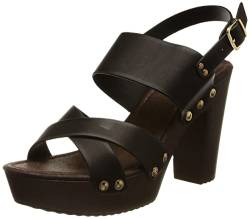 For Time Damen Sandalia de Tacón Alto Con Plataforma Römersandalen Sandalen, Schwarz (Negro 001), 36 EU von For Time