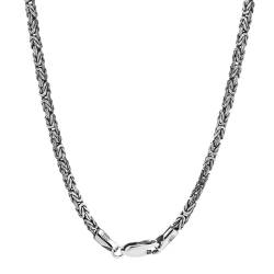 ForFox 2.5mm Königskette 925 Sterling Silber Byzantinische Kette Halskette für Herren Damen 50cm von ForFox