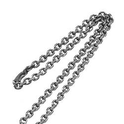 ForFox Vintage Echt 925 Sterling Silber Ankerkette Kette Halskette für Herren Damen 4mm 45cm von ForFox