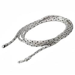 ForFox Vintage Echt 925 Sterling Silber Bambuskette Halskette Silberkette ohne Anhänger für Herren Damen 3mm 50cm von ForFox