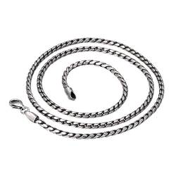 ForFox Vintage Echt 925 Sterling Silber Seil Kette Halskette Seilkette ohne Anhänger für Herren Damen 2.5mm 30 Zoll von ForFox