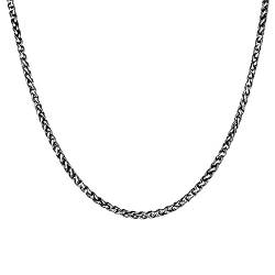 ForFox Vintage Echt 925 Sterling Silber Weizenkette Halskette Kette ohne Anhänger für Herren Damen 2mm 45 cm von ForFox