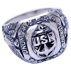 Herren damen USN united states navy ring US marine anker ring 925 sterling silber US militär veteran adler ring größe 65 von ForFox