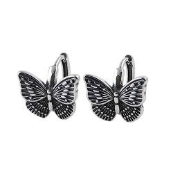 Schmetterlings Creolen für Damen Mädchen Kleine 925 Sterling Silber Schmetterlings Huggie Ohrringe von ForFox