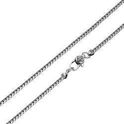 Vintage Echt 925 Sterling Silber Flache Schlangenkette Halskette mit Dorje Verschluss für Herren Damen 3mm 65cm von ForFox