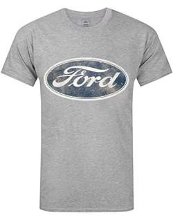 Ford Logo T-Shirt Herren graues Auto Geschenk Distressed Vintage Adults Top von Ford