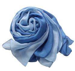 Langer Schal aus 100% Seiden-Chiffon von Forever Angel Gr. One size, Blau/Hellblau von Forever Angel-Schals