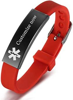 ADHD Anxiety Autism Medizinisches Alarm Bewusstsein Silikon Armband, Verstellbare Personalisierte Meds Bedingungen Identifikation ID Armreif Krankheiten Diagnostiziert Schmuck für den Notfall von ForeverWill