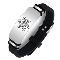 ForeverWill Engel Siegel Erzengel Metatron Würfel Armband, Geometrisch Heilige Hexagramm Symbol Silikon Armreif, Die Geheimnisse des Gartens der Kabbalisten Solomon Schmuck, Einstellbar, 8 Farben von ForeverWill