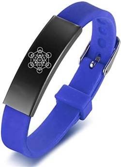 ForeverWill Mysteriöser Metatron Würfel Silikon Armband Heilige Geometrie Hexagramm Blume des Lebens Armreif Magischer Solomon Schmuck für Unisex, Verstellbar von ForeverWill