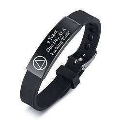 Inspirierende Nüchternheit Geschenkefür Frauen Männer,Personalisiertes AA NA AF Nüchternheits Silikon Armband, Betäubungsmittel Alkoholsucht Wiederherstellung Jubiläum Meilenstein Schmuckgeschenke von ForeverWill