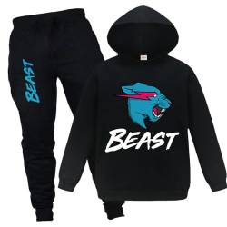 Forlcool Berühmtes YouTube-Gamer-Logo, gerissene Lightning-Katze, bedruckter Kapuzenpullover und Hose, 2 Stück/Sets, 9,10 Jahre von Forlcool