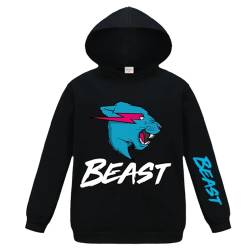 Forlcool Mr Beast Merch Pullover Hoodie für Jungen und Mädchen Tops Hoodie, Schwarz , 7-8 Jahre von Forlcool